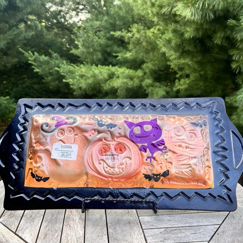 Halloween Fused Glass Tray Platter 20